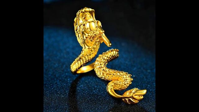 Goldenworld Дракон Кольца - Ювелирные изделия с AliExpress