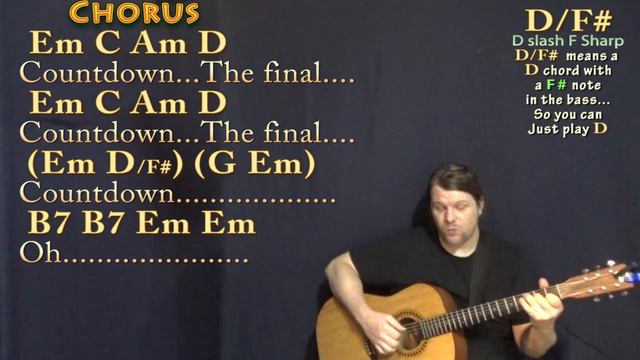 Final Countdown (Europe) Fingerstyle Guitar Cover Lesson in Em with Chords/Lyrics смотреть онлайн