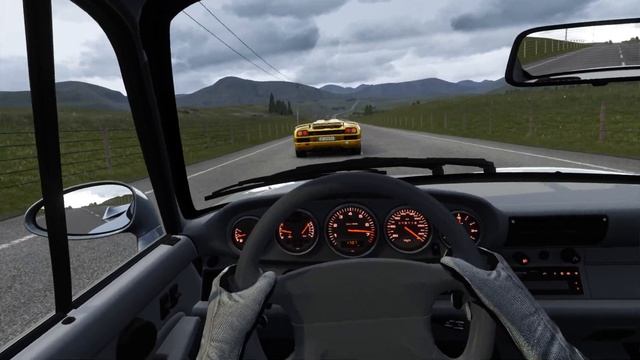 [VR] Diablo SE30 Jota, 512 Testarossa, ZR-1 C4, 911 Turbo 993 S2. Highlans Battle. смотреть онлайн