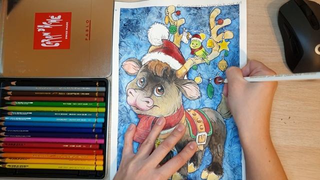 Полный процесс раскрашивания / Как создать морозный узор акварелью/ С Новым годом! смотреть онлайн