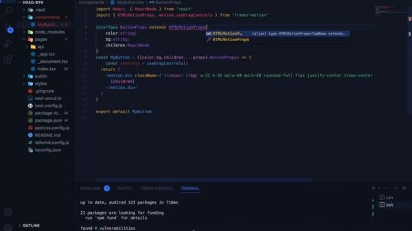 Creating a Cool Draggable Button with Next.js, TypeScript, Framer Motion and Tailwind