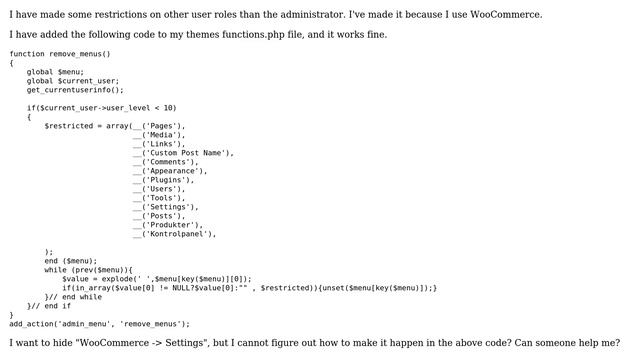 Wordpress: Restricted access for other user roles смотреть онлайн