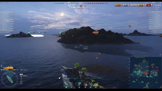 ? ТРОПИЧЕСКИЙ ОСТРОВ ? USS ATLANTA World of Warships смотреть онлайн