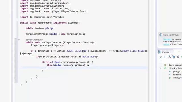 Minecraft Bukkit Plugins Programmieren Part 02 Spieler verstecken/anzeigen über ein Item смотреть онлайн