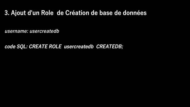 [Geo_MYTNMAC] PSQL (04) Créer un utilisateur avec un role création de Base de données via SQL SHELL смотреть онлайн