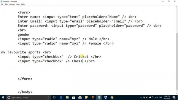 Learn HTML   creating a web form  by online courses
