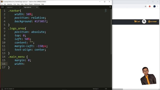 How to create a navigation bar||center logo navbar ||center logo in header css & HTML ||web-Creatio смотреть онлайн