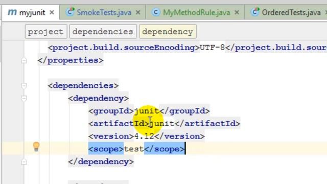 JUnit dependency in Maven project смотреть онлайн