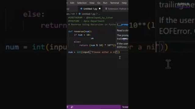 Mastering Recursion: How to Reverse Sequences in Python Using Recursive Functions || @apnadepartmen смотреть онлайн