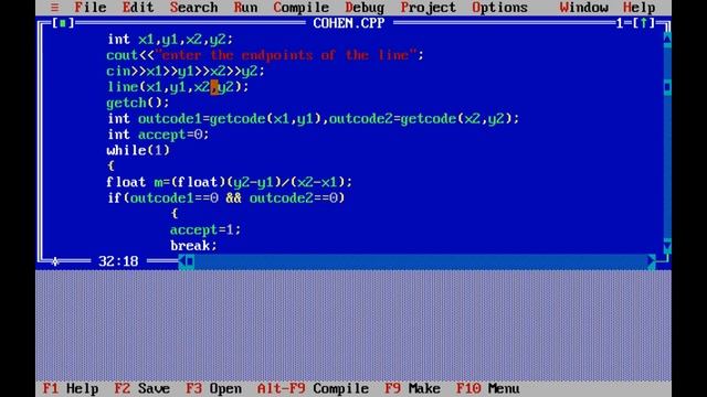 implementation of Cohen Sutherland Line Clipping Algorithm in c/c++ смотреть онлайн