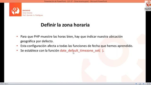 Curso BackEnd U1·33 - Manejo de Fechas: Definir la zona horaria - PHP смотреть онлайн