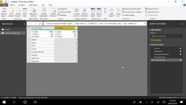 Remove Duplicate Data Power BI смотреть онлайн