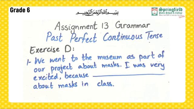 Grade VI English Assi 13 Part 2 Gr Past Perfect Continuous. смотреть онлайн