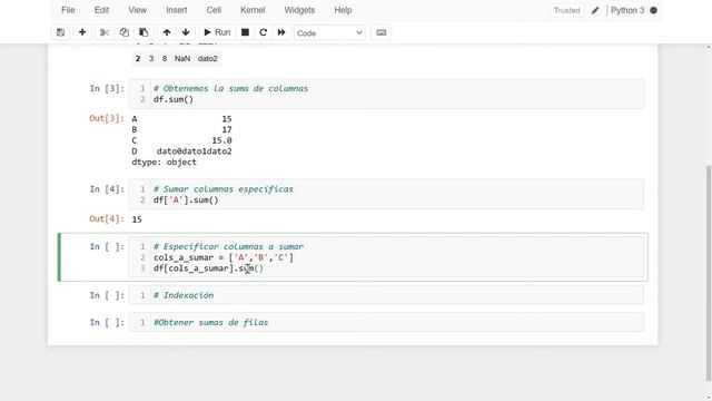 Sumar columnas y filas en un DataFrame de Pandas смотреть онлайн