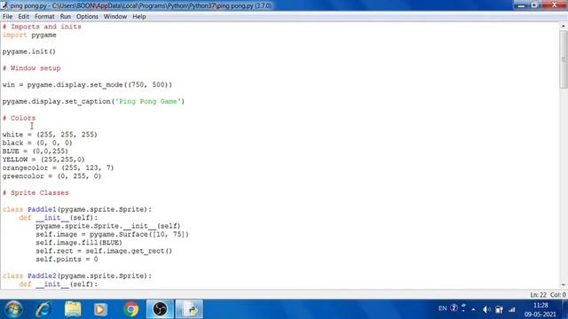 Ping Pong game.#cool made by python using only pygame no pictures смотреть онлайн
