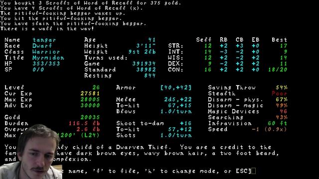 Angband (рогалик) ПАЛОЧКИ ВЫЖИВАНИЯ @ Тангар Игроглаз смотреть онлайн