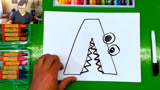Буква A - рисуем КРОКОДИЛА из буквы смотреть онлайн