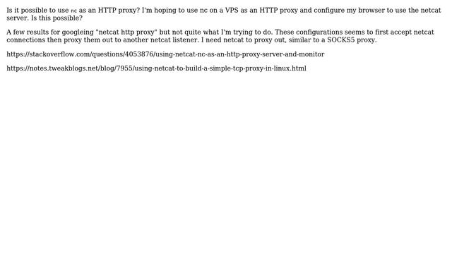 Create HTTP proxy using netcat? смотреть онлайн