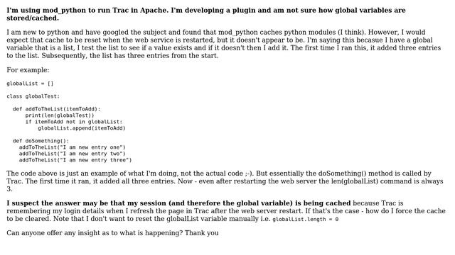 mod_python caching of variables (2 Solutions!!) смотреть онлайн