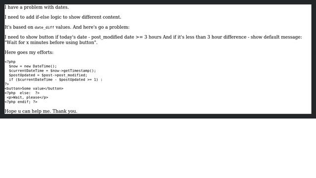 Wordpress: If else statement based on date_diff value смотреть онлайн