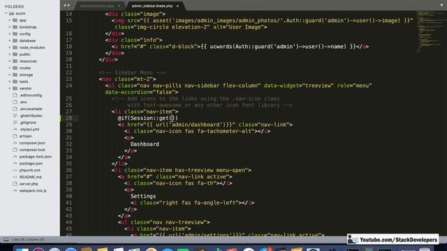 #15 Make E-com Website in Laravel 7 | Update Admin Sidebar смотреть онлайн