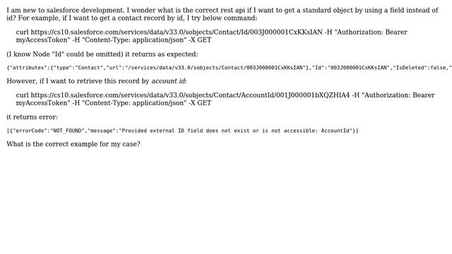 Salesforce: How to get a standard object by standard field with rest api? смотреть онлайн