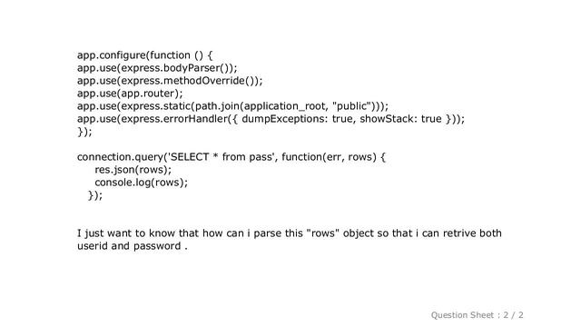 MySQL : How to parse the data from "rows" object in node.js,express.js,mysql2 смотреть онлайн