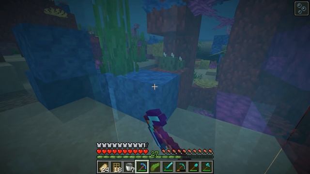 1.15. НА СЛОЖНОМ#20 / СДЕЛАЛИ КЛАССНЫЙ ПОЛ-АКВАРИУМ,ПУТЕШЕСТВИЕ ЗА КОРАЛЛАМИ / MINECRAFT ВЫЖИВАНИЕ