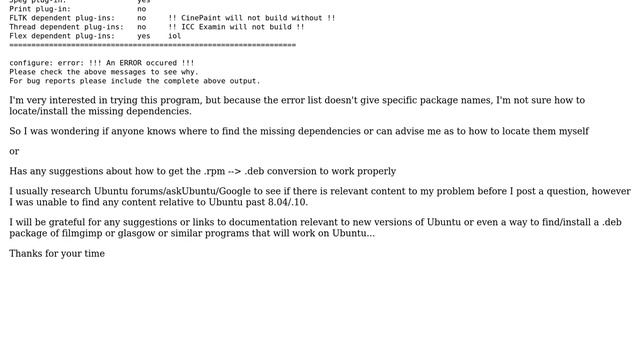 Ubuntu: How do I find missing dependencies for cinepaint 1.0-4 Ubuntu 13.04? смотреть онлайн