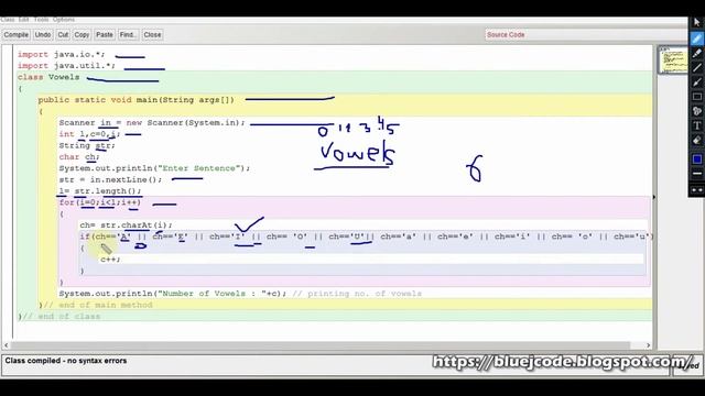 Check number of Vowels in JAVA | WAP to check & print No. of Vowels present in a String | BluejCode смотреть онлайн
