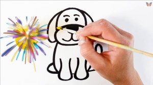 Как нарисовать СОБАКУ / мультик раскраска СОБАКА  для детей / Раскраски Малышам