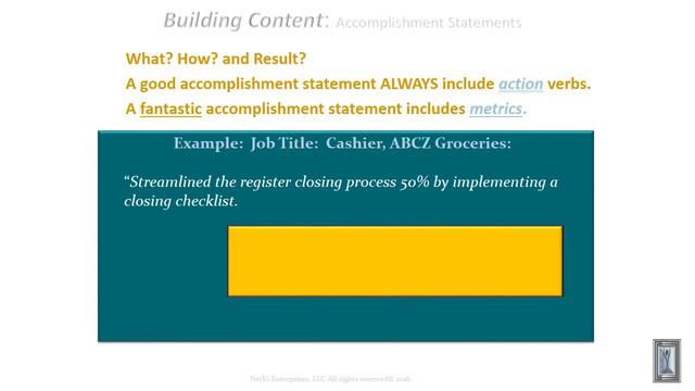 How To Write  A Fantastic Accomplishment Statement!