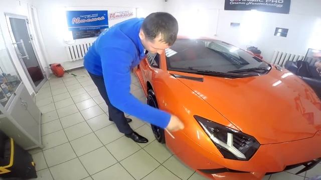 Lamborghini Aventador Краш тест в детейлинг центре Автолига. смотреть онлайн