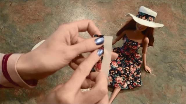 Одежда для Барби. Как сшить шляпу для куклы. ⧹ Clothes for Barbie. How to make hat for doll.Одежда смотреть онлайн