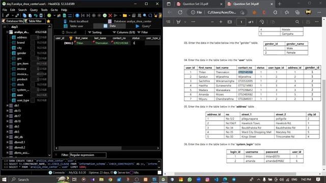 Database Task 34 | 1st Year | Semester 01 | Java Institute | смотреть онлайн