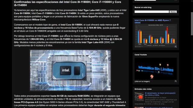 Confirmadas las especificaciones del Intel Core i9-11900H; Core i7-11800H y Core i5-11400H смотреть онлайн