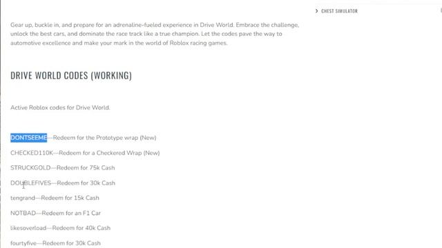 ROBLOX DRIVE WORLD CODES JUNE 2023 смотреть онлайн