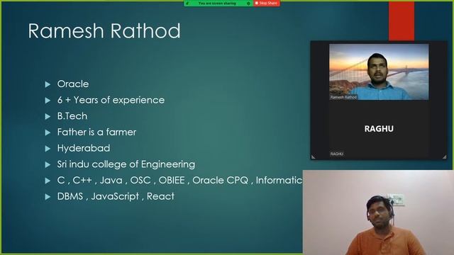 Introduction of Ramesh ( ORACLE ) to SVGIE Team смотреть онлайн