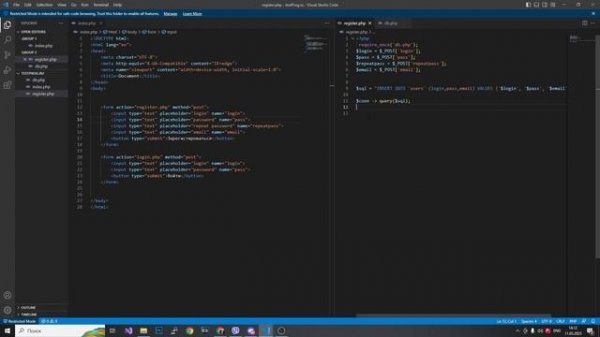 Создаем простую форму регистрации и авторизации | PHP, MYSQL, HTML