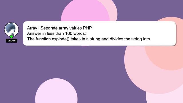 Array : Separate array values PHP смотреть онлайн