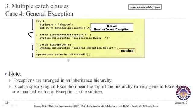 Lecture 19-V2 - Object Oriented Programming in Java - Exceptions and Exception Handling смотреть онлайн