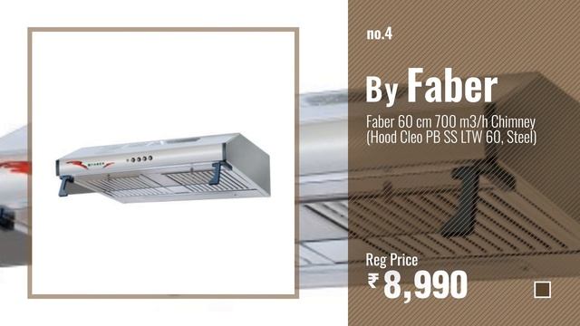 Top 10 Kitchen Chimney Faber [2018]: Faber 60 cm 1000 m3/h Chimney (Hood Ray Plus LTW 60, Steel) смотреть онлайн