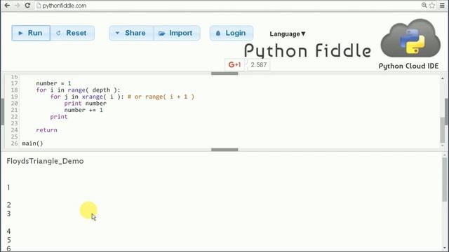 floyds triangle in python ? смотреть онлайн