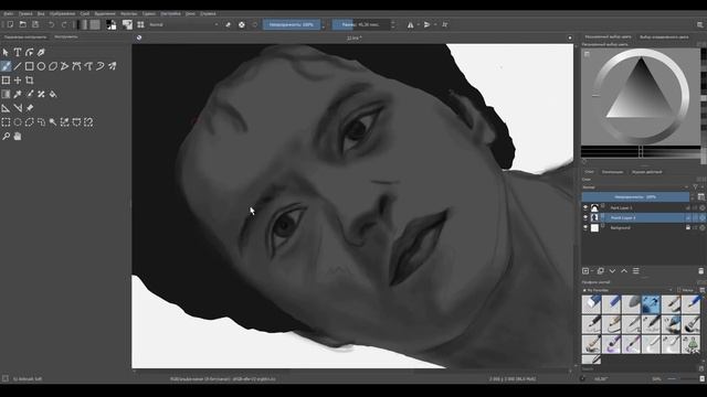 Рисую Бруно Марс (Bruno Mars) в программе для рисования #Krita смотреть онлайн