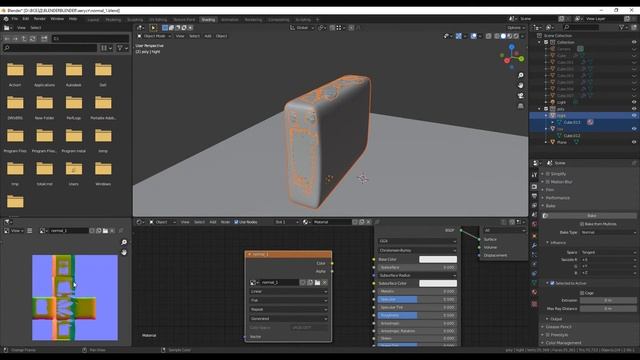 Как быстро запечь карты нормалей (Normal Map) в blender смотреть онлайн