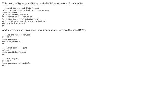 Databases: Query Linked Server Logins (2 Solutions!!) смотреть онлайн