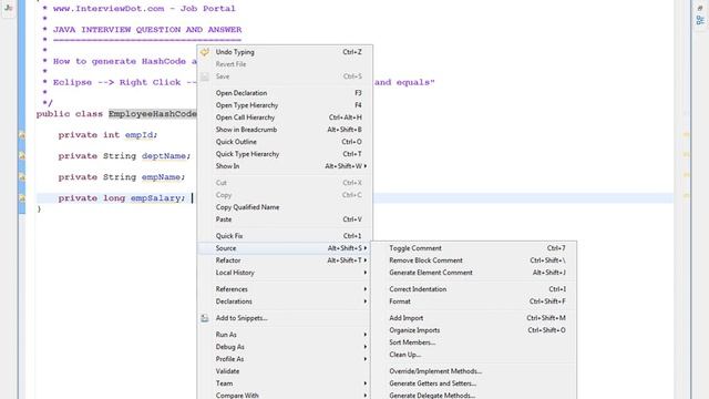 HOW TO GENERATE HASHCODE AND EQUALS IN ECLIPSE STEPS смотреть онлайн