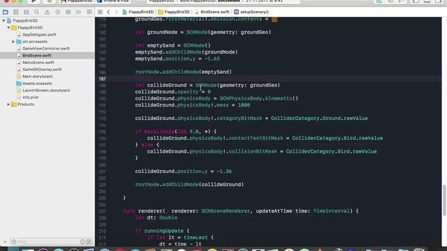 SceneKit - Swift 4 - Flappy Bird 3D. Столкновение объектов. Часть 10 смотреть онлайн