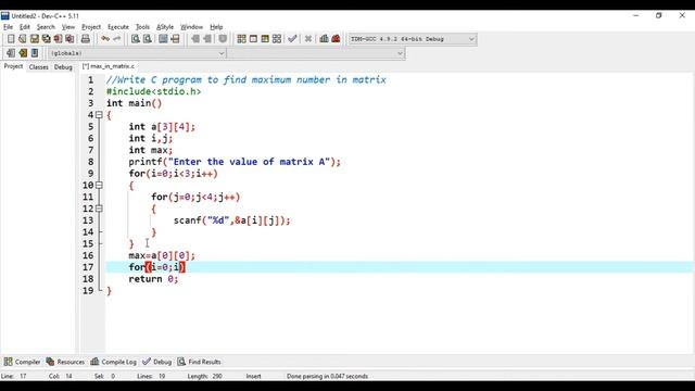 1.10 How to find Maximum value in 2-D Matrix with Full CODE | 2-D Matrix Operations | in C languag смотреть онлайн