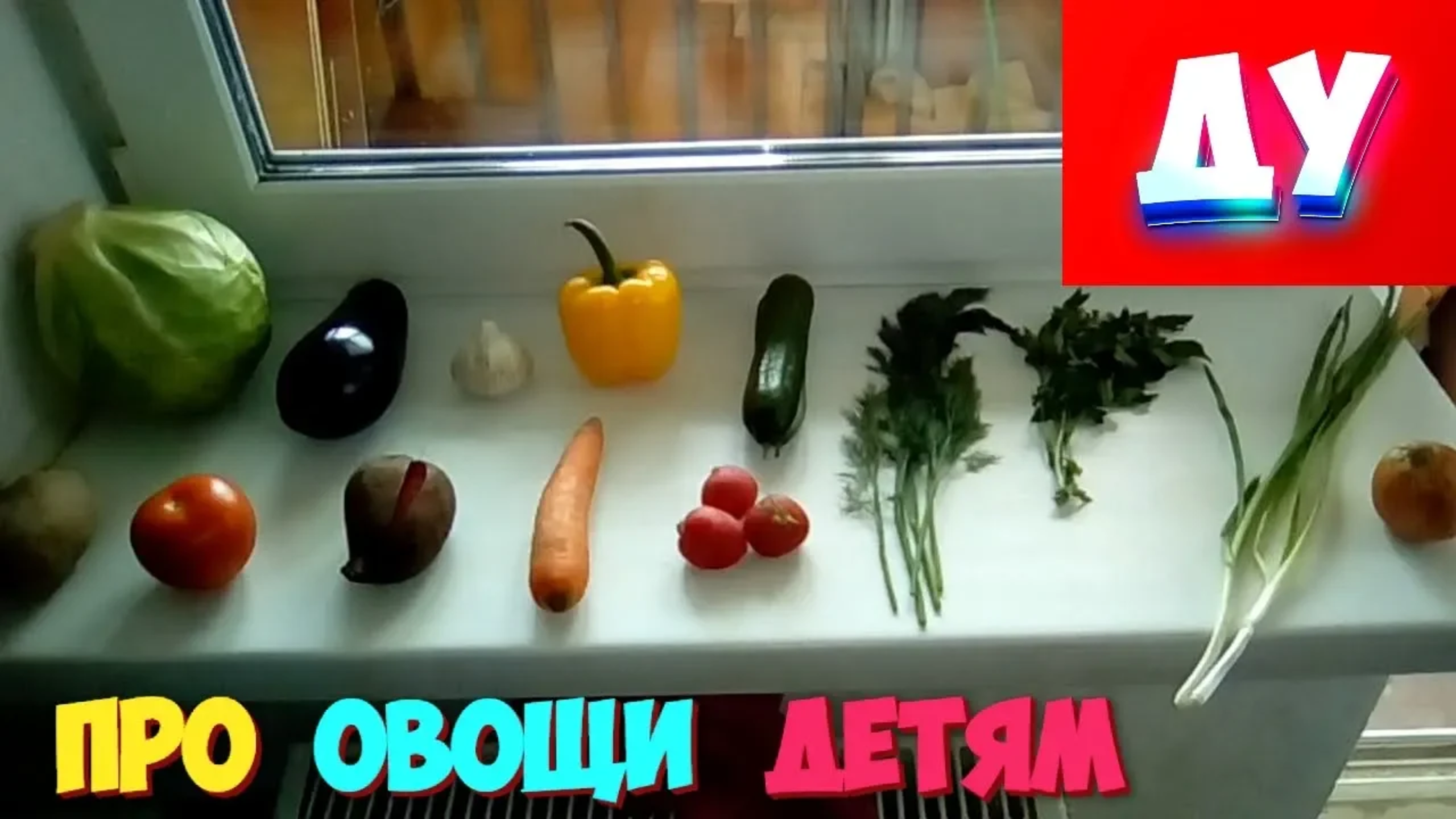 Учим овощи 14 настоящих овощей Узнать название их. смотреть онлайн
